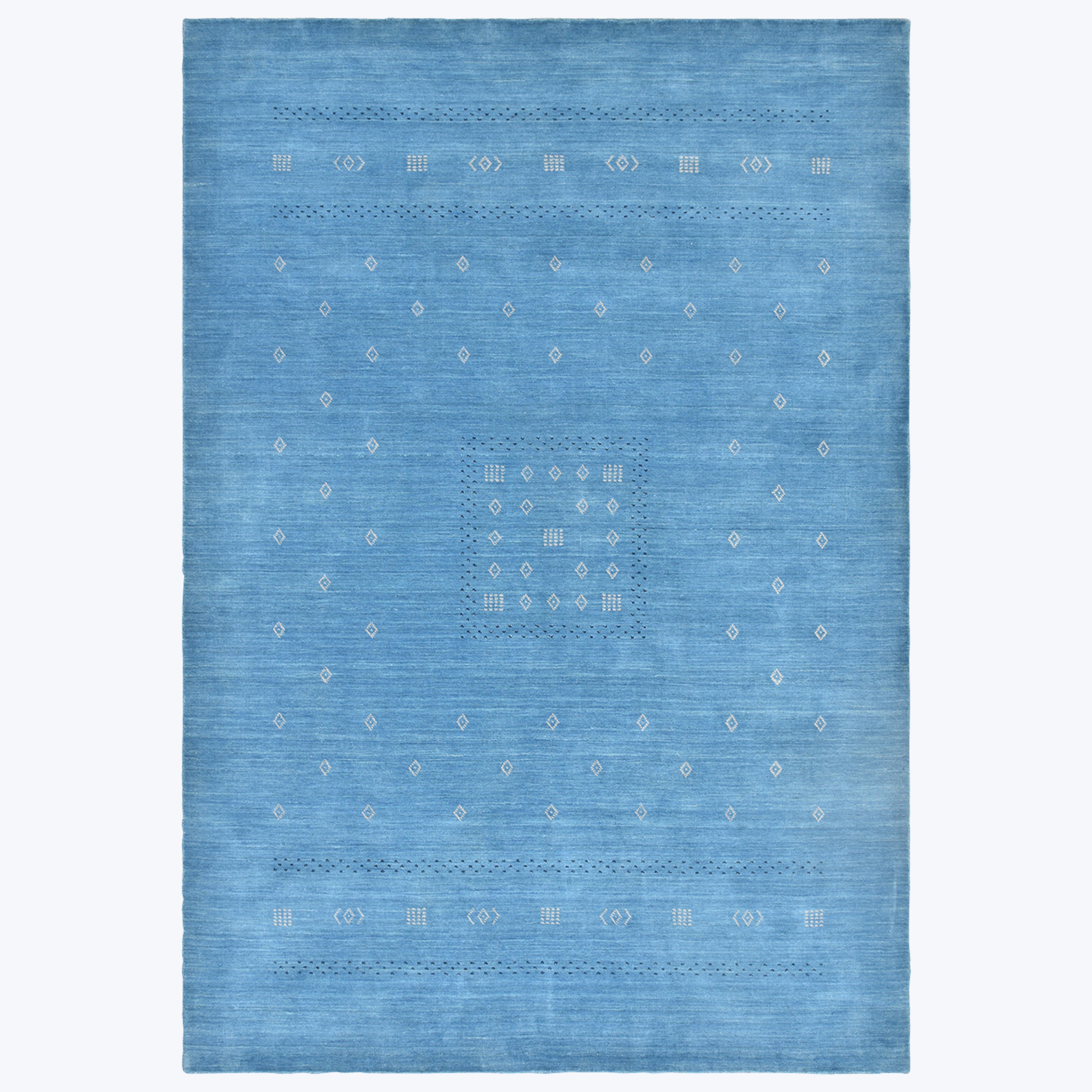 TRANSITIONAL WOOL COTTON BLEND RUG Blue / 10'  x 14'