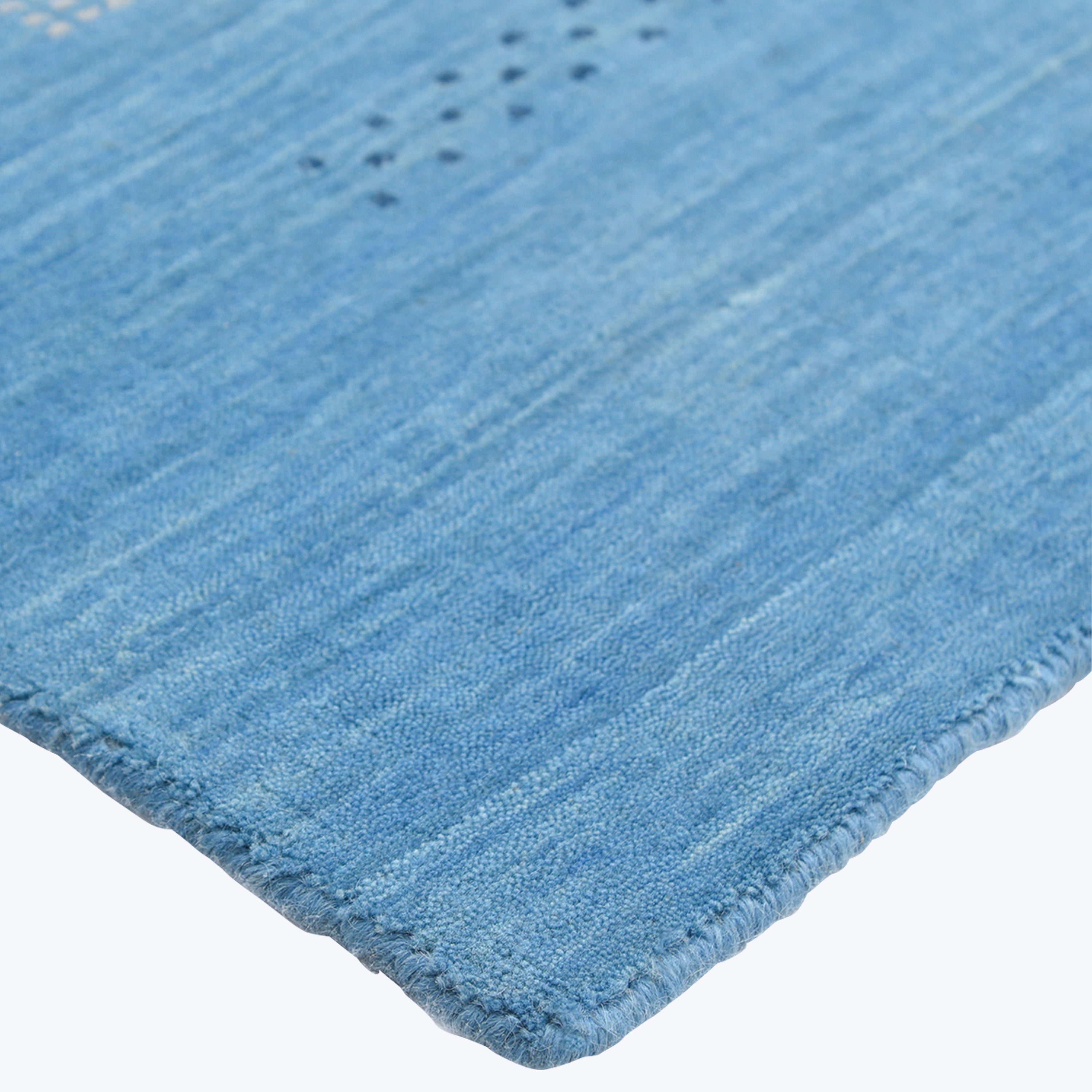 TRANSITIONAL WOOL COTTON BLEND RUG Blue / 10'  x 14'