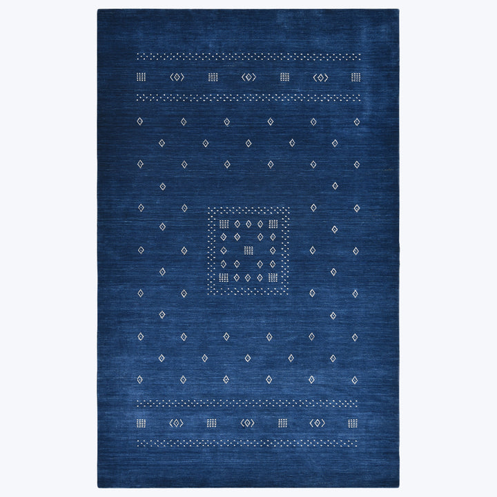 TRANSITIONAL WOOL COTTON BLEND RUG Navy / 10'  x 14'