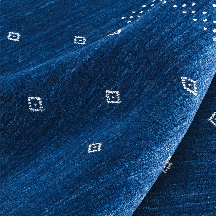 TRANSITIONAL WOOL COTTON BLEND RUG Navy / 10'  x 14'