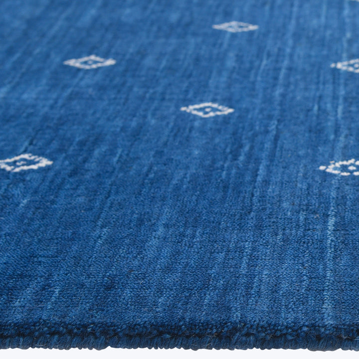 TRANSITIONAL WOOL COTTON BLEND RUG Navy / 10'  x 14'