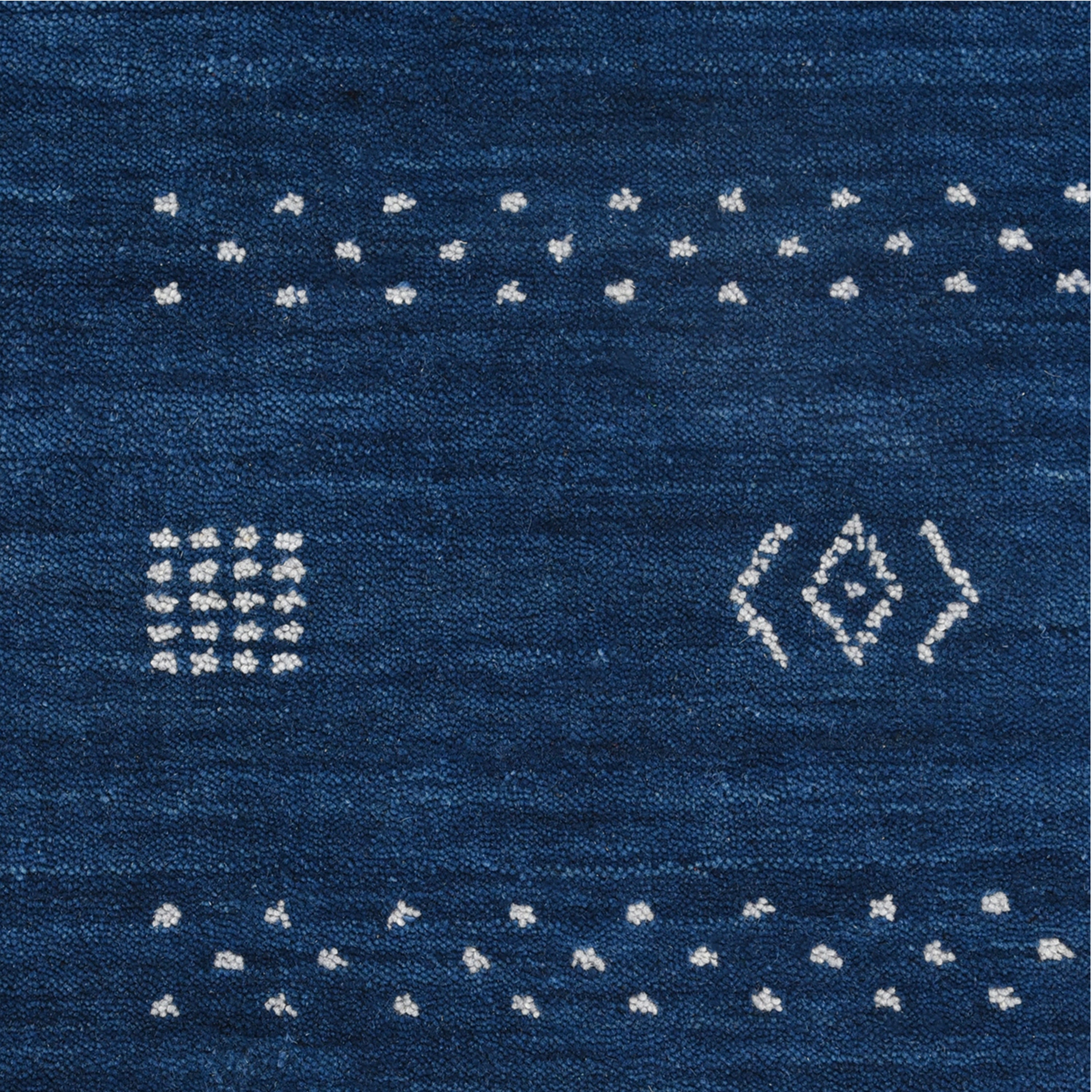 TRANSITIONAL WOOL COTTON BLEND RUG Navy / 10'  x 14'