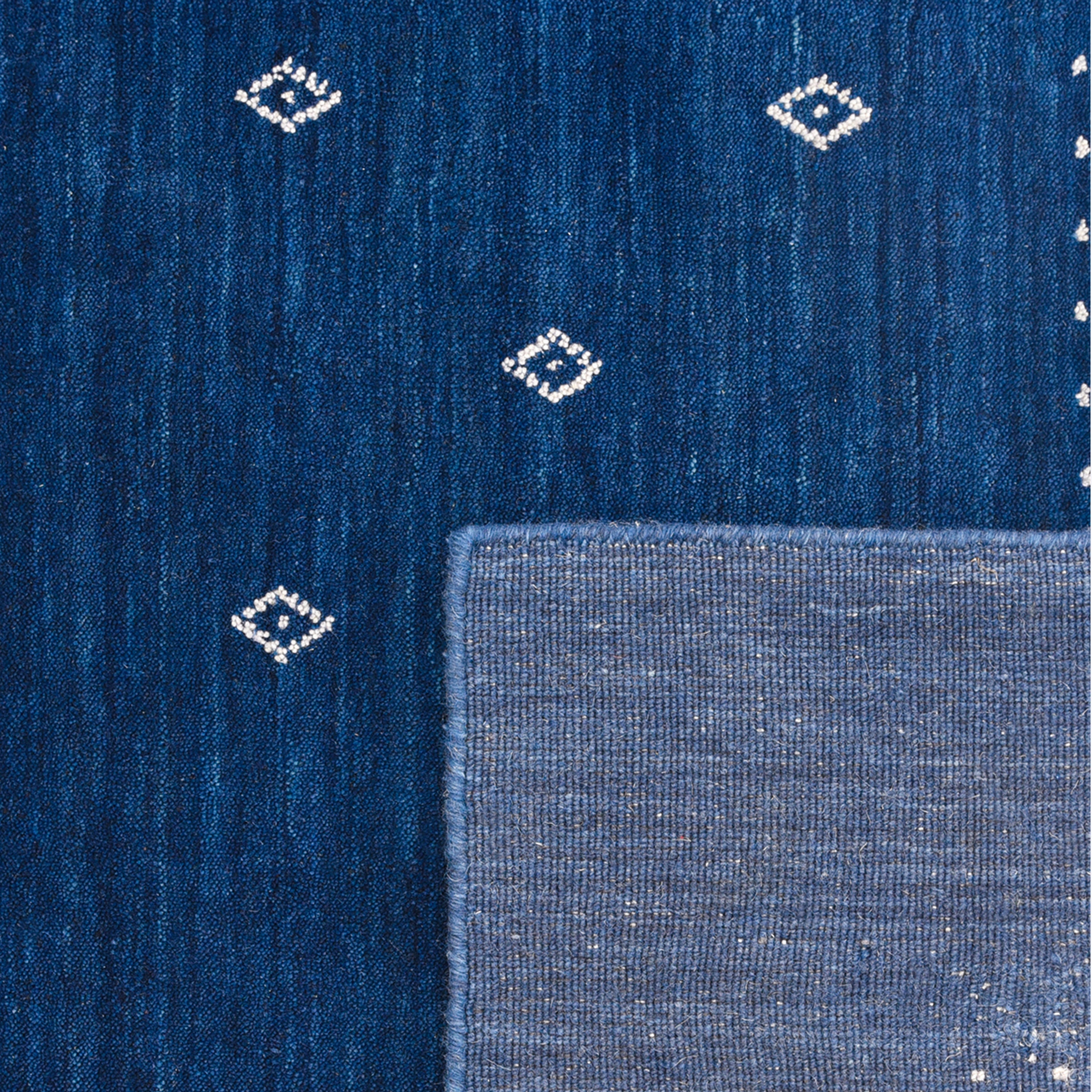 TRANSITIONAL WOOL COTTON BLEND RUG Navy / 10'  x 14'