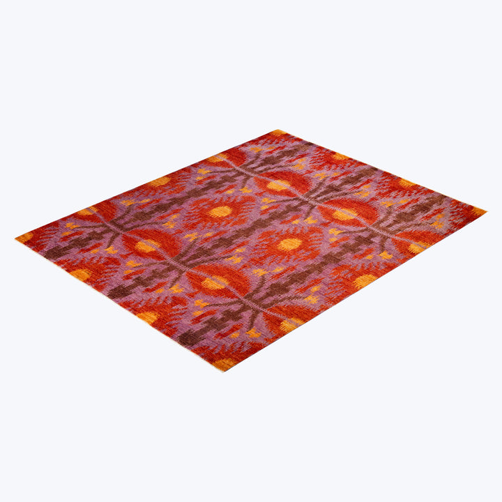 RED TRADITIONAL WOOL RUG - 8'  x 9' 10"