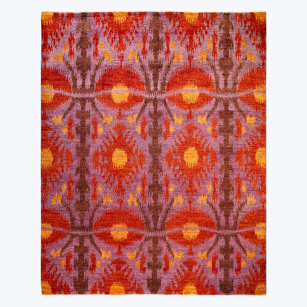 RED TRADITIONAL WOOL RUG - 8'  x 9' 10"