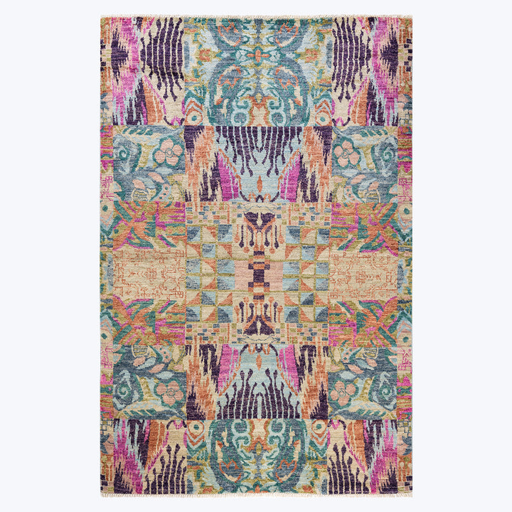 LIGHT BLUE TRADITIONAL WOOL RUG - 5' 10" x 9' 1"