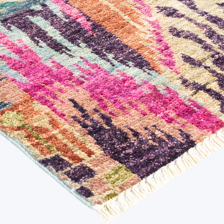 LIGHT BLUE TRADITIONAL WOOL RUG - 5' 10" x 9' 1"