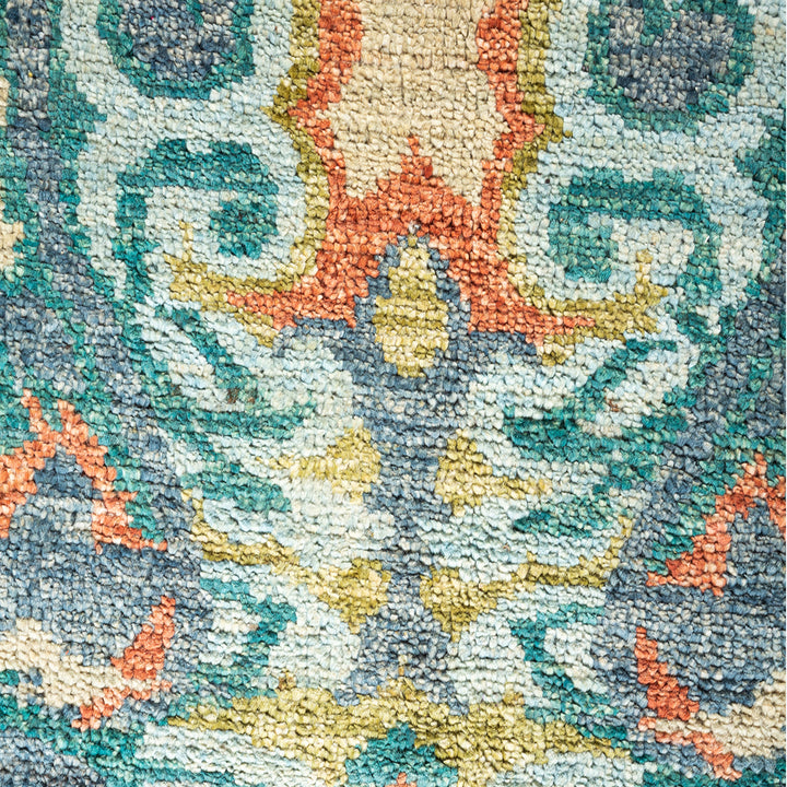 LIGHT BLUE TRADITIONAL WOOL RUG - 5' 10" x 9' 1"