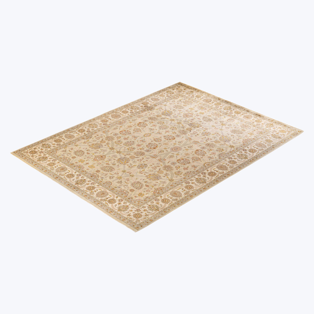 IVORY TRADITIONAL WOOL RUG - 9' 2" x 12' 2"