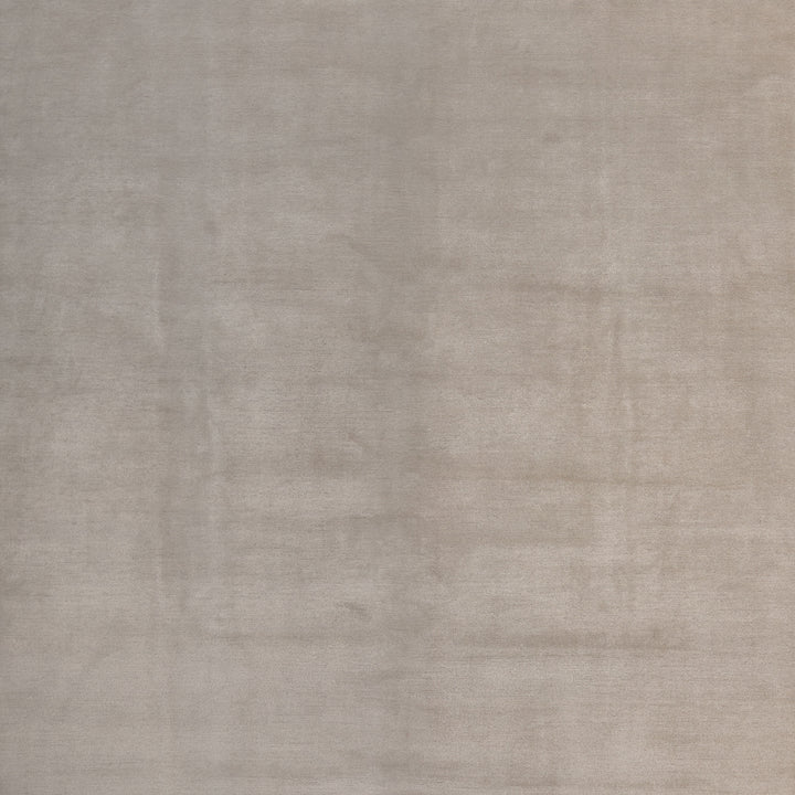 Silver Tibetan Solid Wool Silk Blend Rug - 6' x 9'