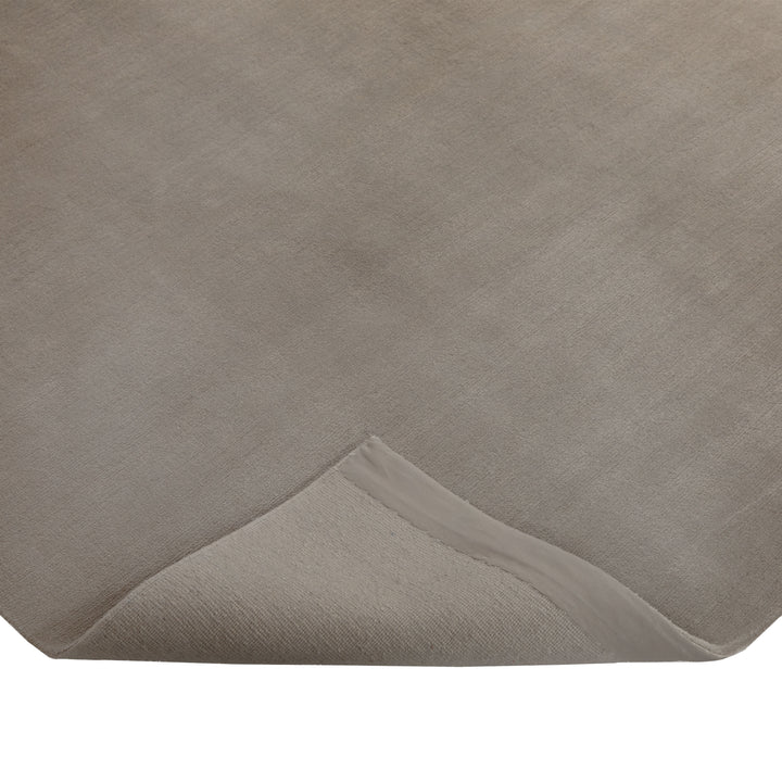 Silver Tibetan Solid Wool Silk Blend Rug - 6' x 9'