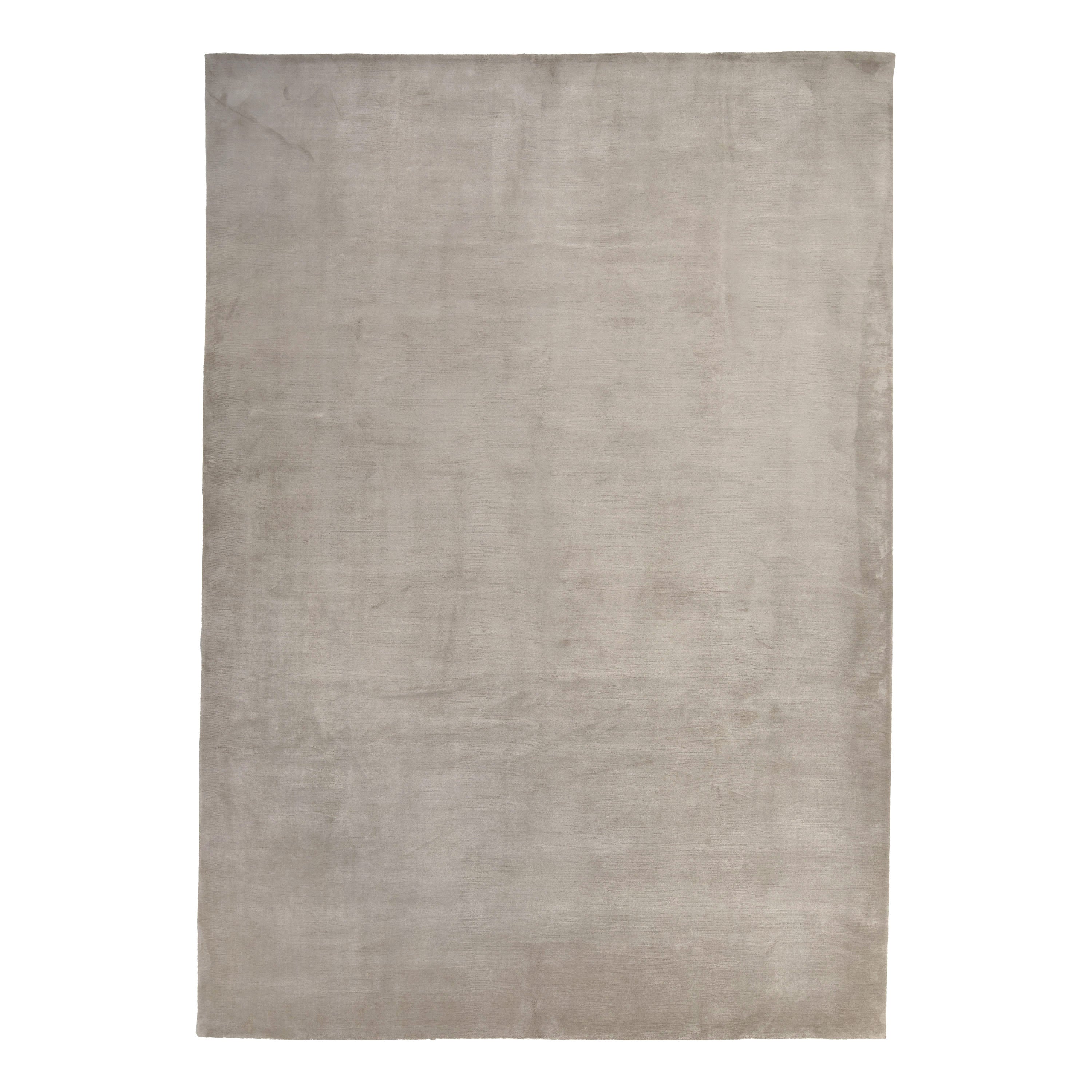 Silver Tibetan Solid Silk Rug - 10' x 14'