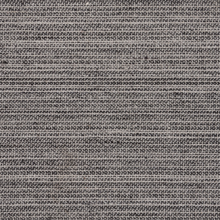 Close-up of rustic grey striped fabric with coarse texture.