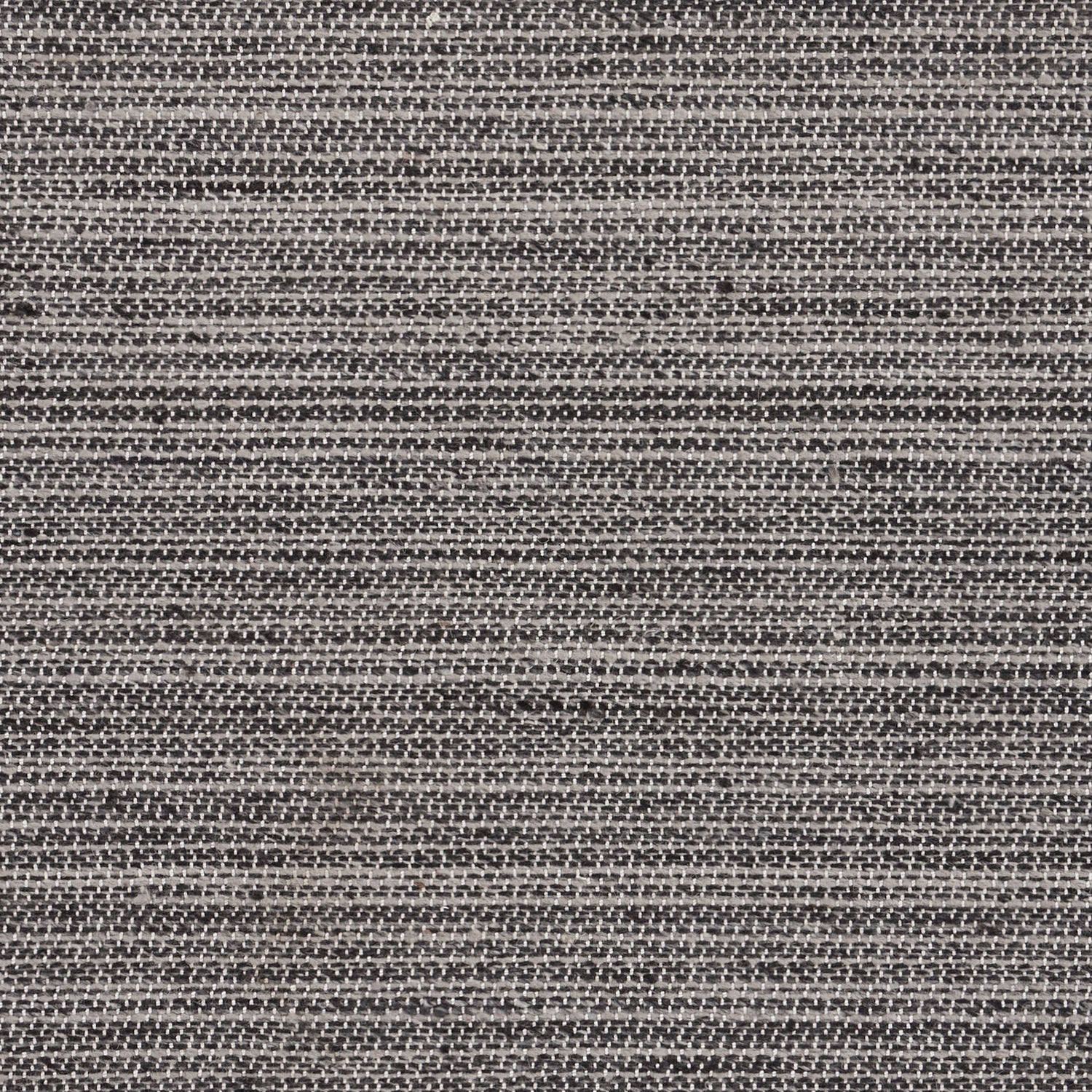 Close-up of rustic grey striped fabric with coarse texture.