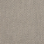 Close-up of herringbone pattern fabric in beige and brown tones.