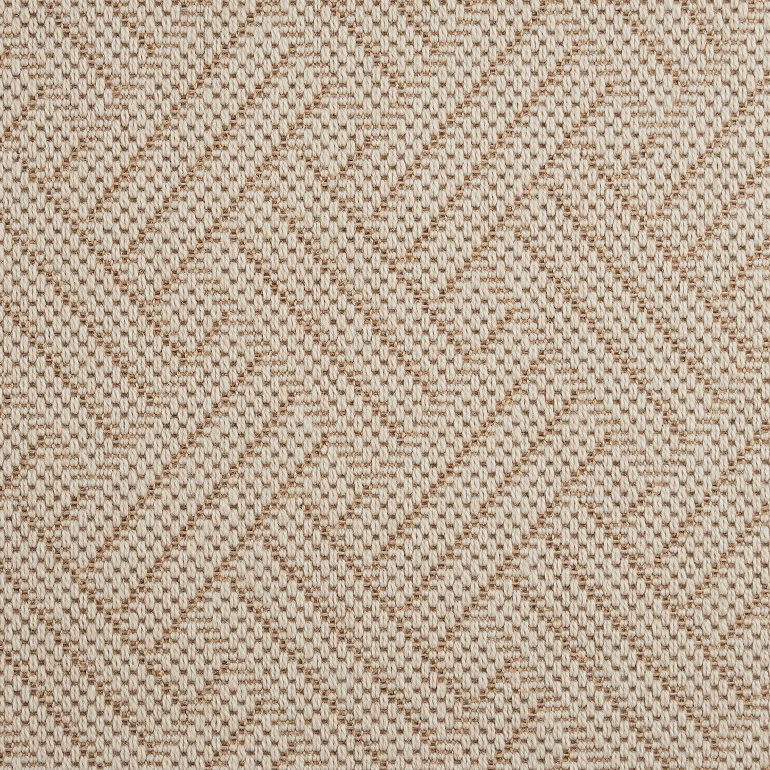 Light sandy fabric with herringbone pattern, durable for upholstery and garments.