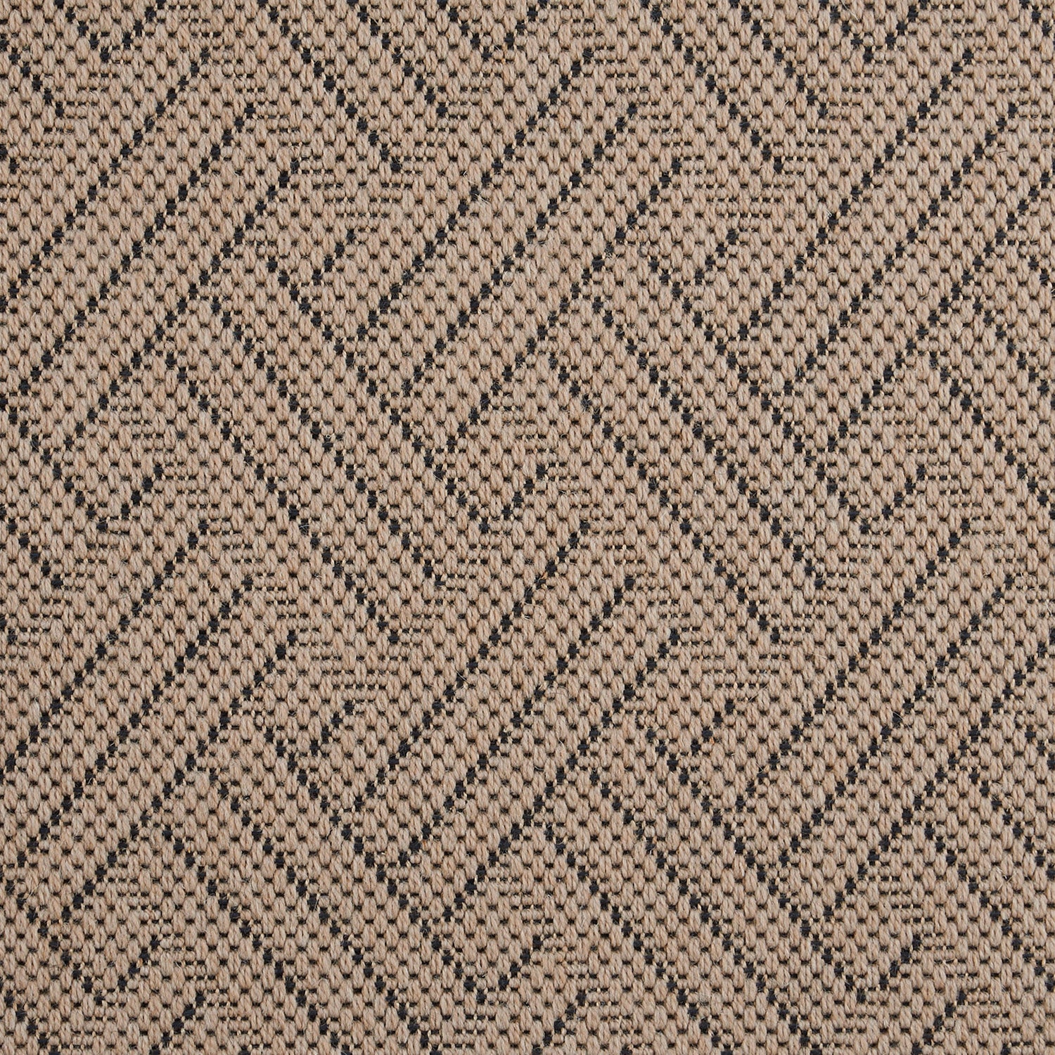 Textured fabric with geometric pattern in tan and black threads.
