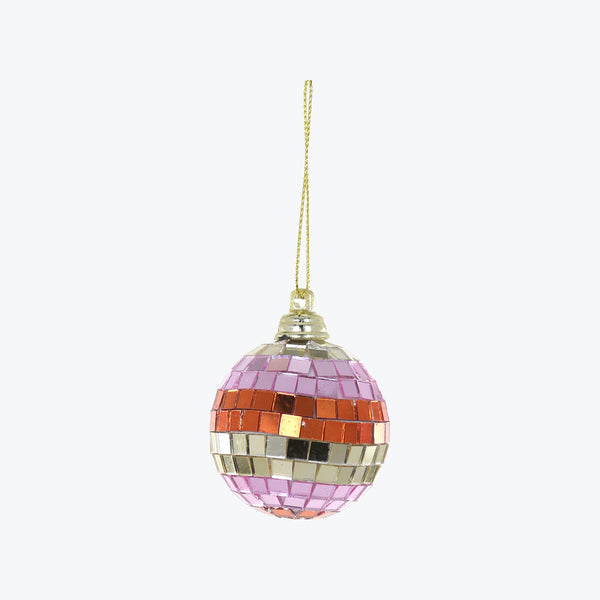 Gradient Stripe Disco Ball Ornament