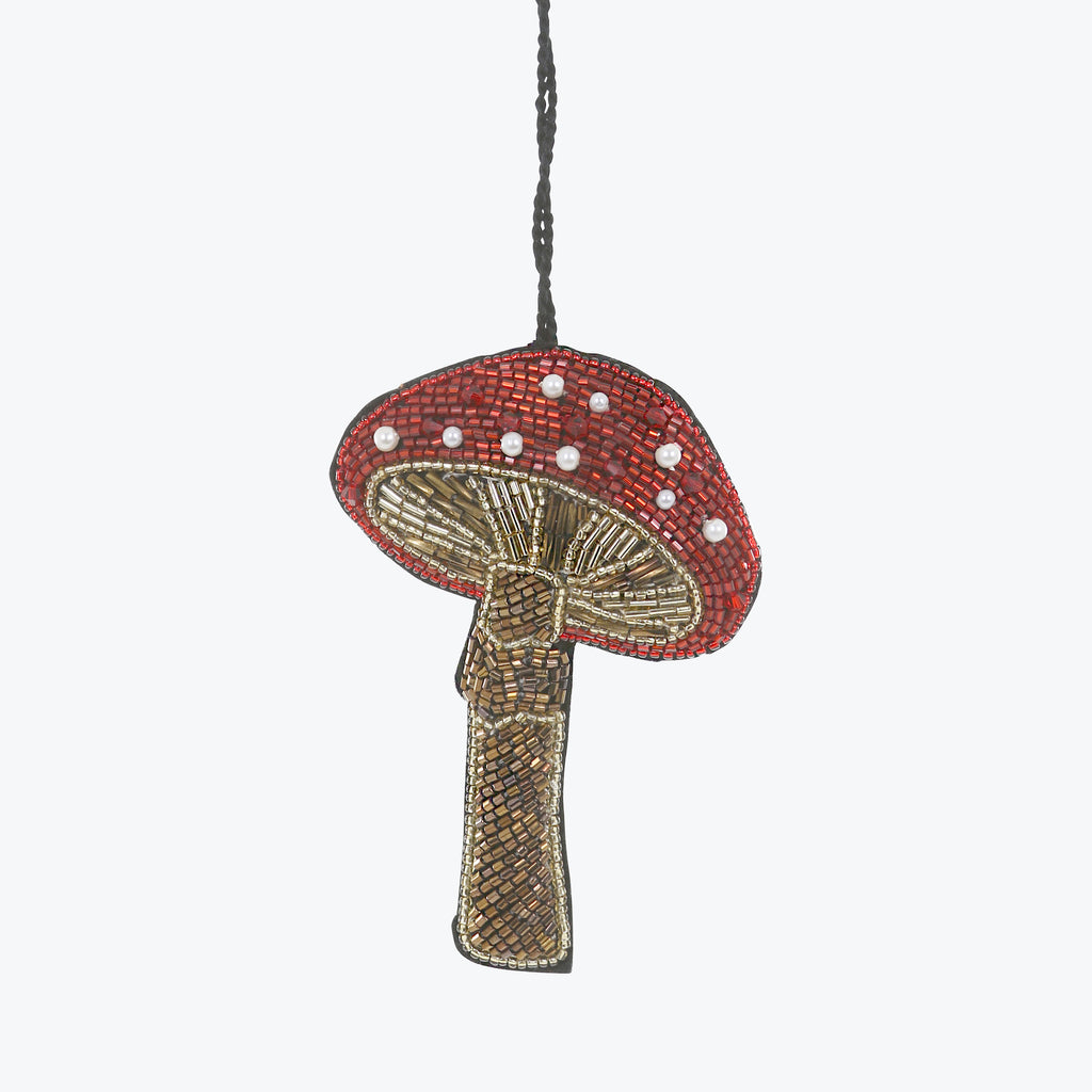 Tinsel Mushroom Ornament