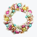 Lighted Flocked Wreath- Gold