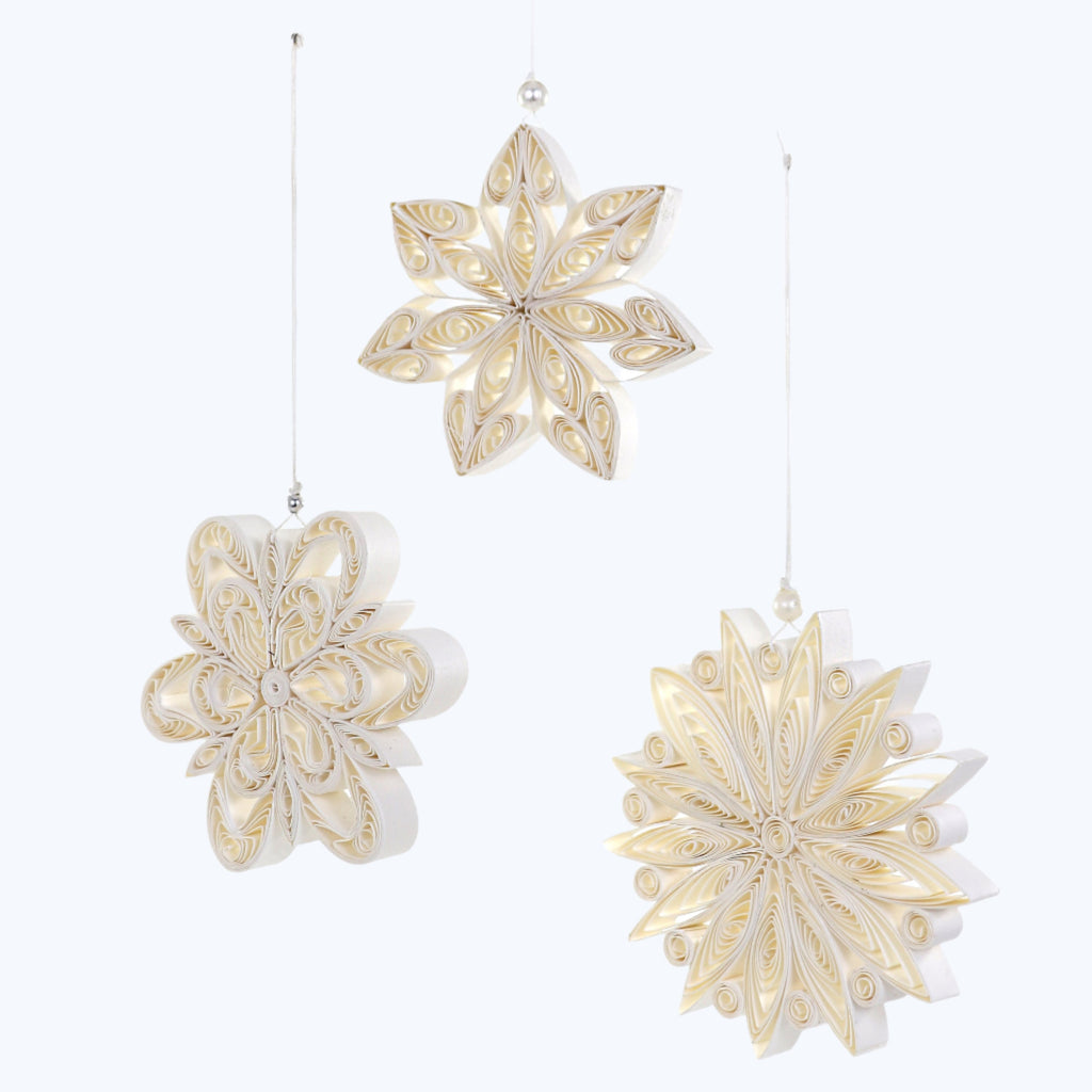 Assorted White Quilling Paper Ornament