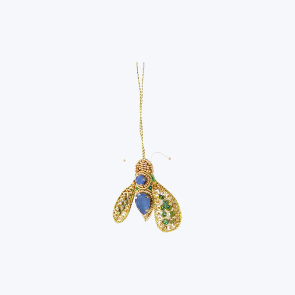 Assorted Sequin Bee Ornament Blue