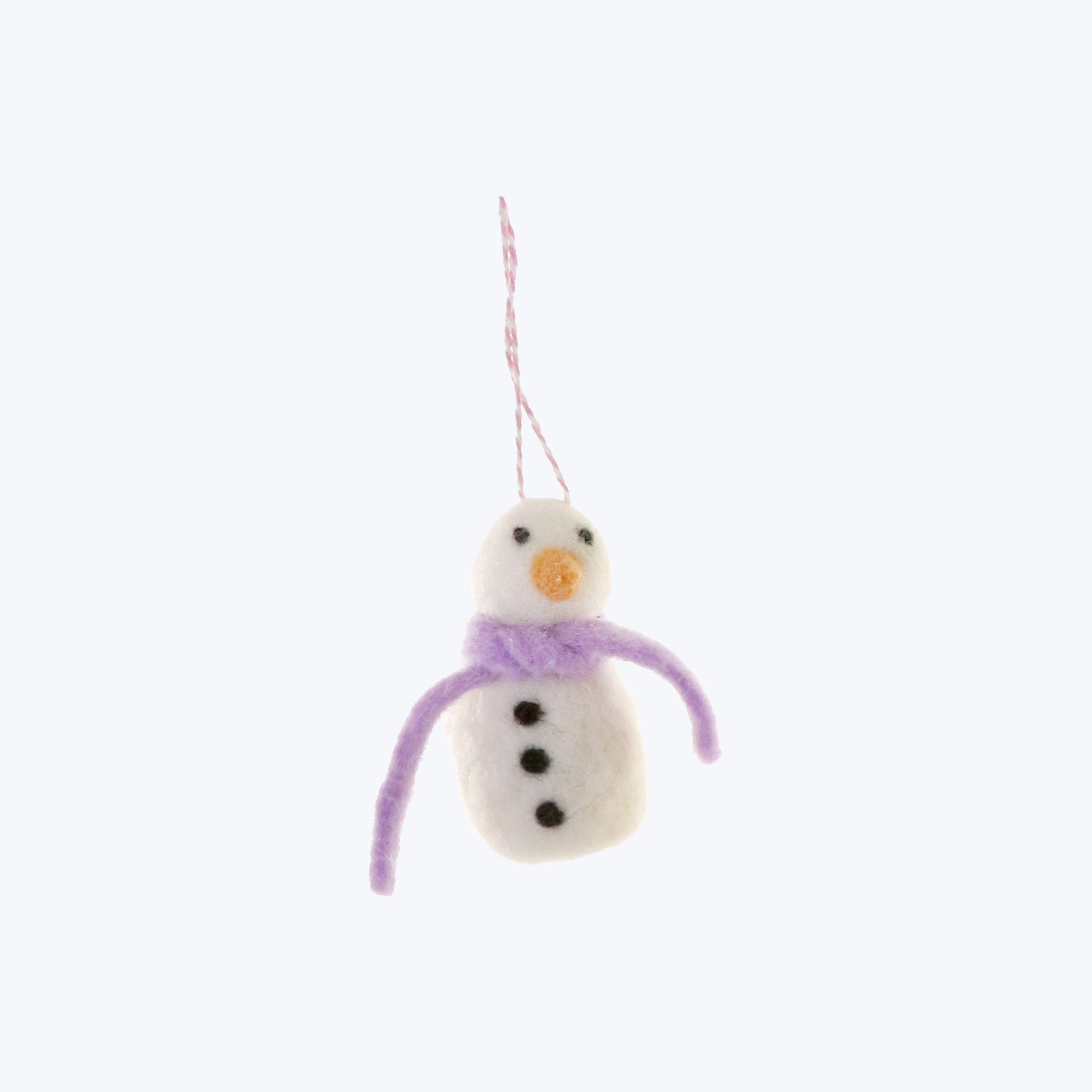 Assorted Merry + Bright Snowman Ornament Purple