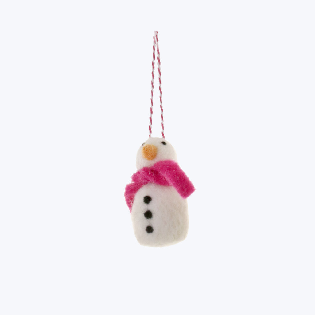 Assorted Merry + Bright Snowman Ornament Hot Pink