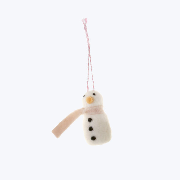 Assorted Merry + Bright Snowman Ornament Light Pink