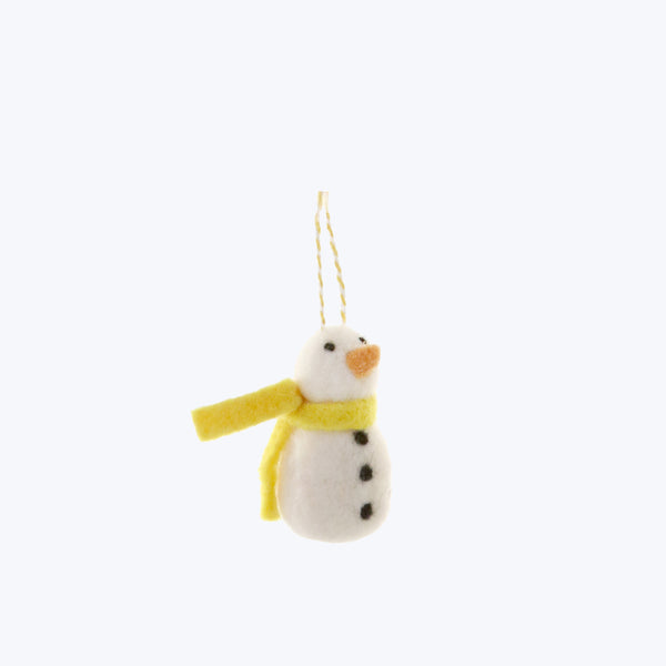 Assorted Merry + Bright Snowman Ornament Yellow