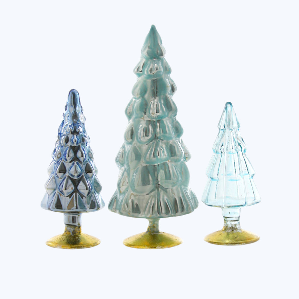 Small Snowfall Hue Glass Tree