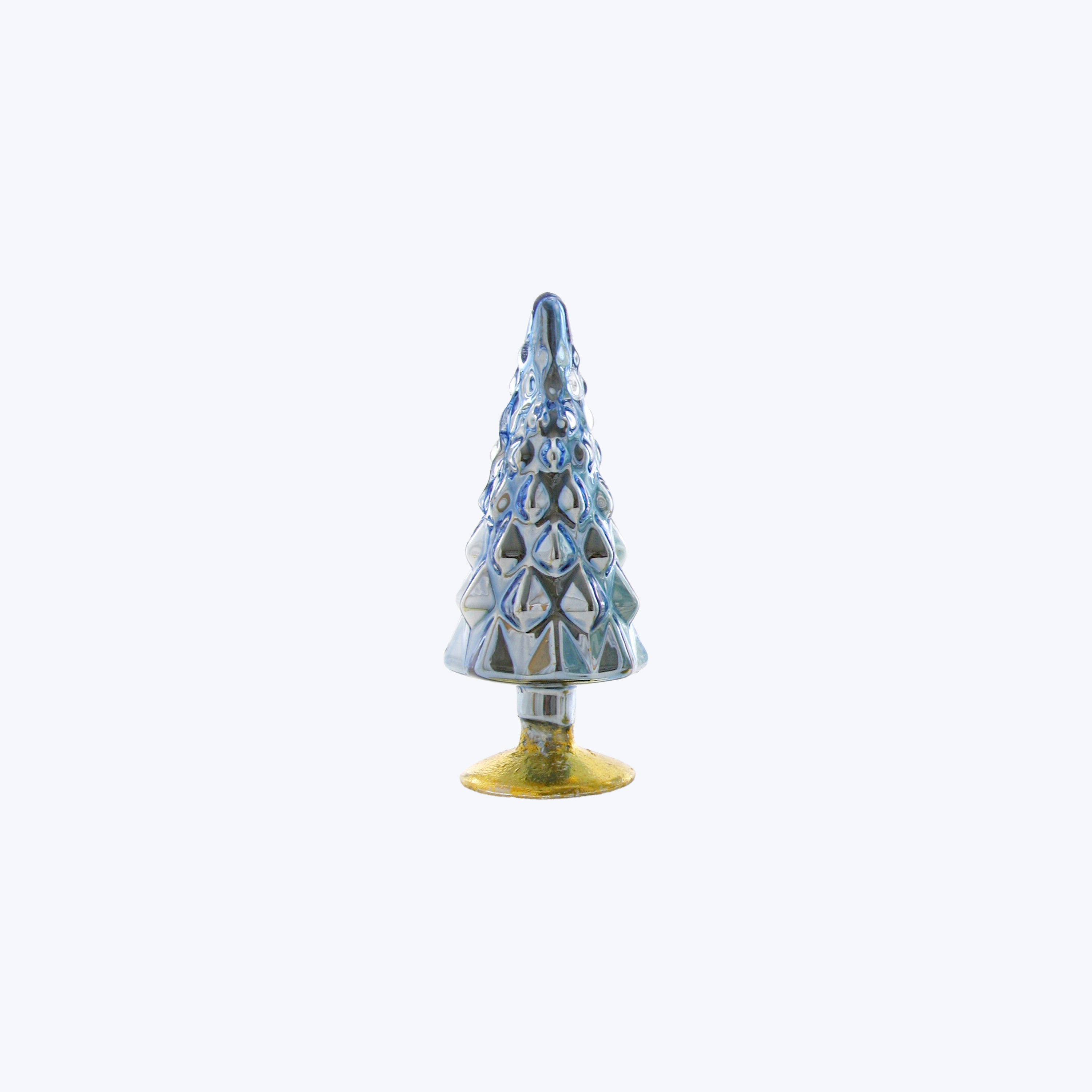 Small Snowfall Hue Glass Tree Icy Blue / 4.5"