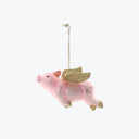 Flying Pig Glass Ornament