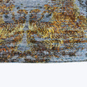 Blue and Orange Tibetan Contemporary Silk Rug - 8'1" x 10'2"