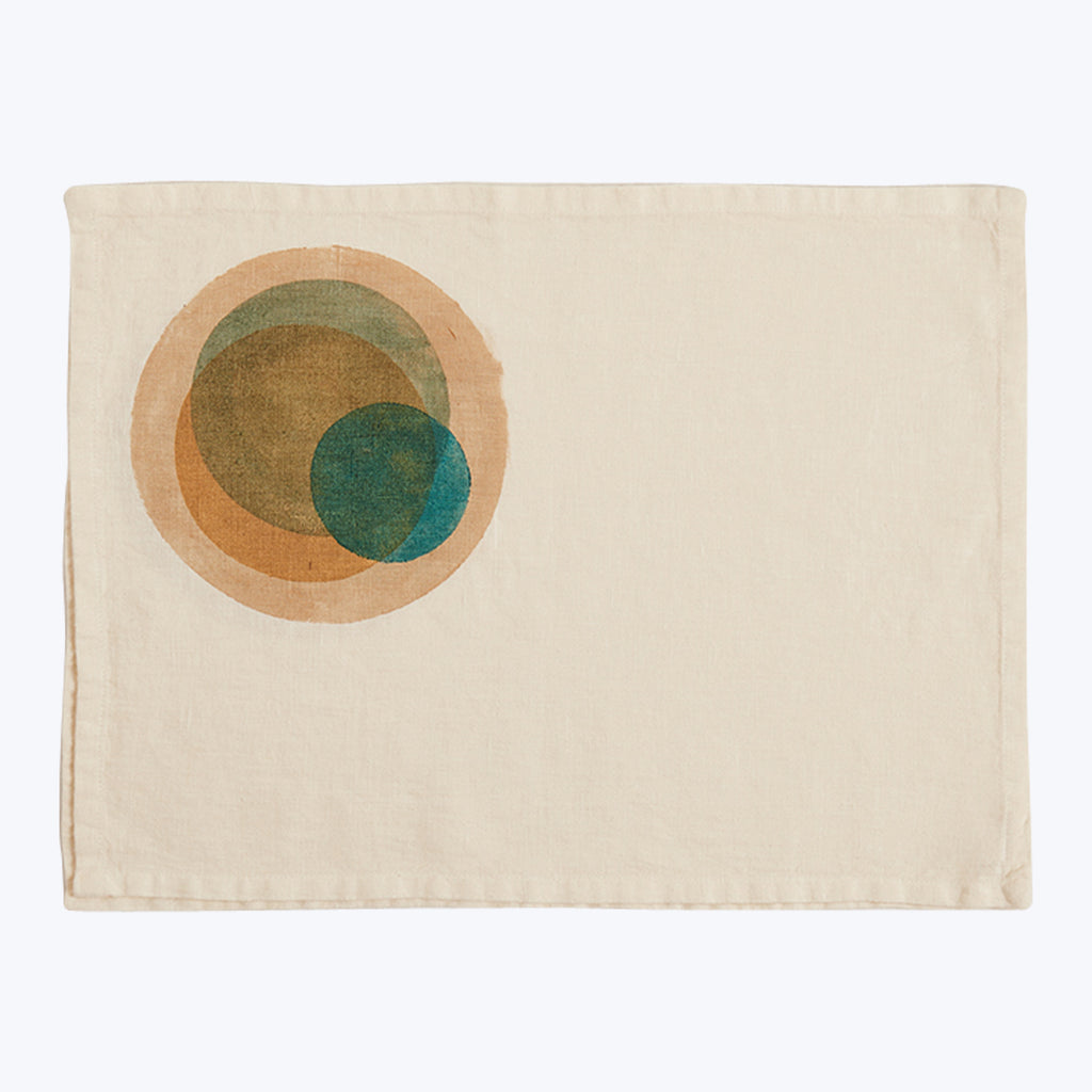 Tela Macchiato Linen Placemat Jade Green