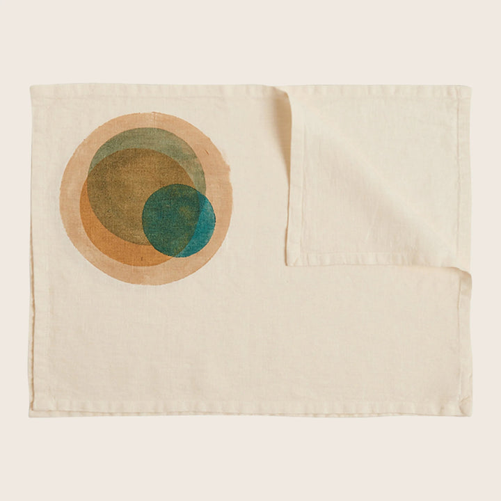 Tela Macchiato Linen Placemat Jade Green
