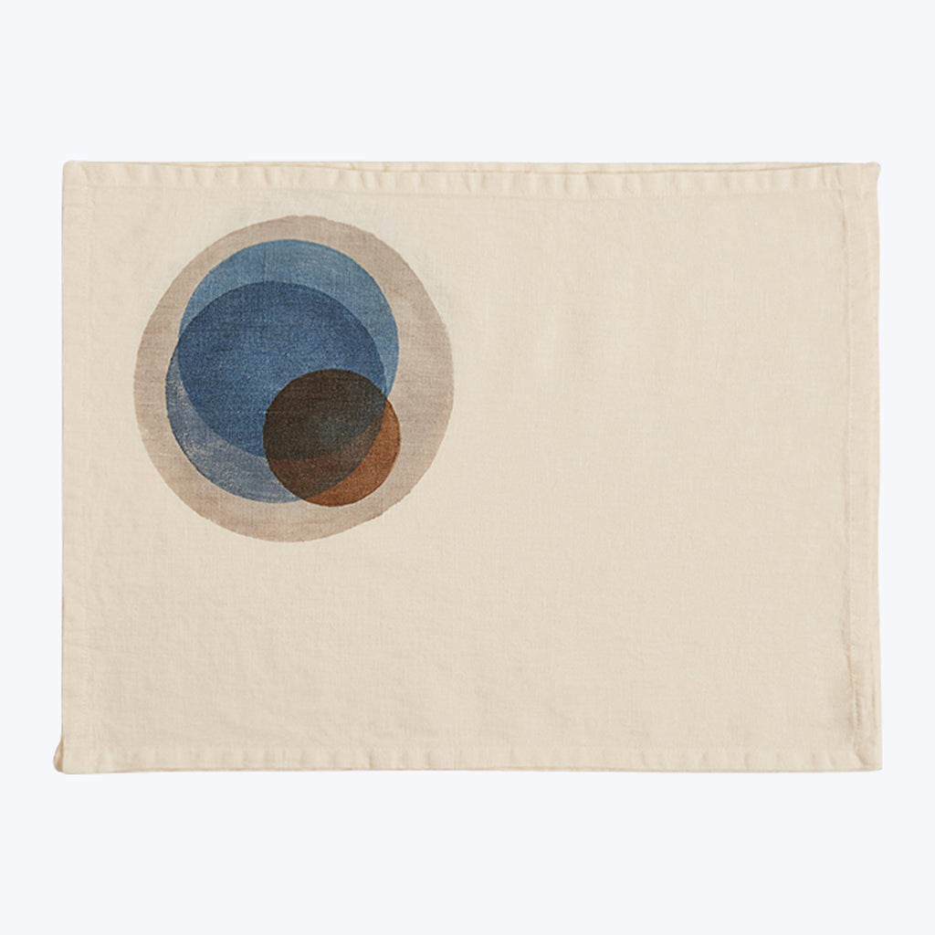 Tela Macchiato Linen Placemat Distant Blue