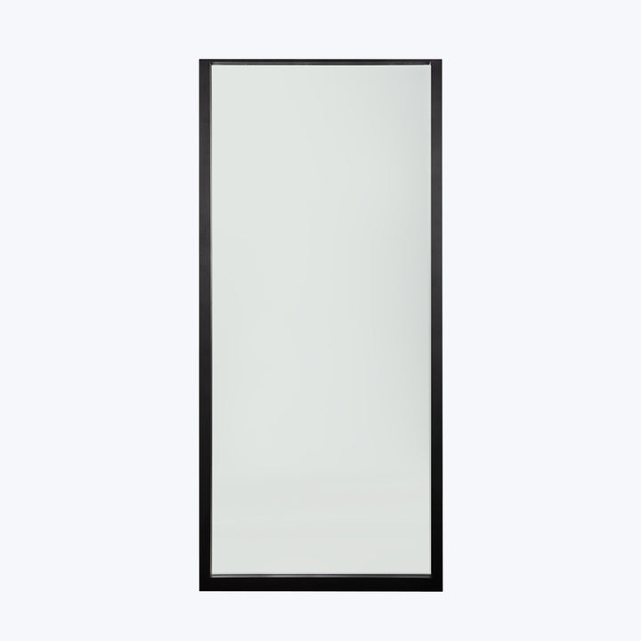 Oak Light Frame Floor Mirror Black