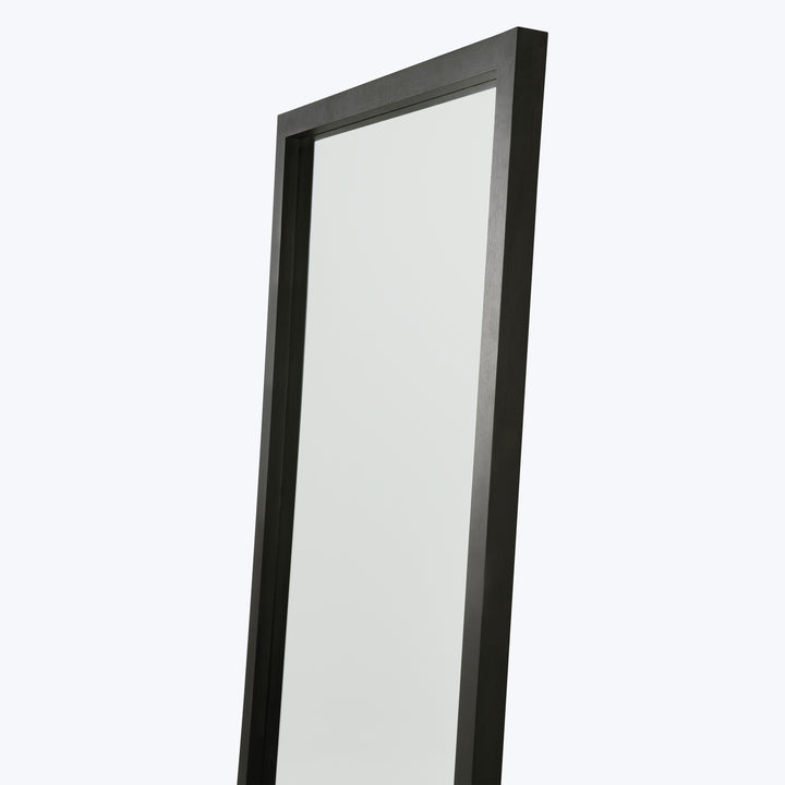 Oak Light Frame Floor Mirror Black