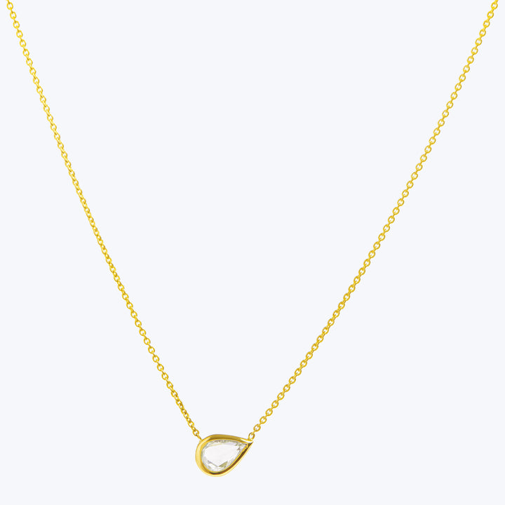 Diamond Shape Necklace - Rose Cut Pear Set East-West