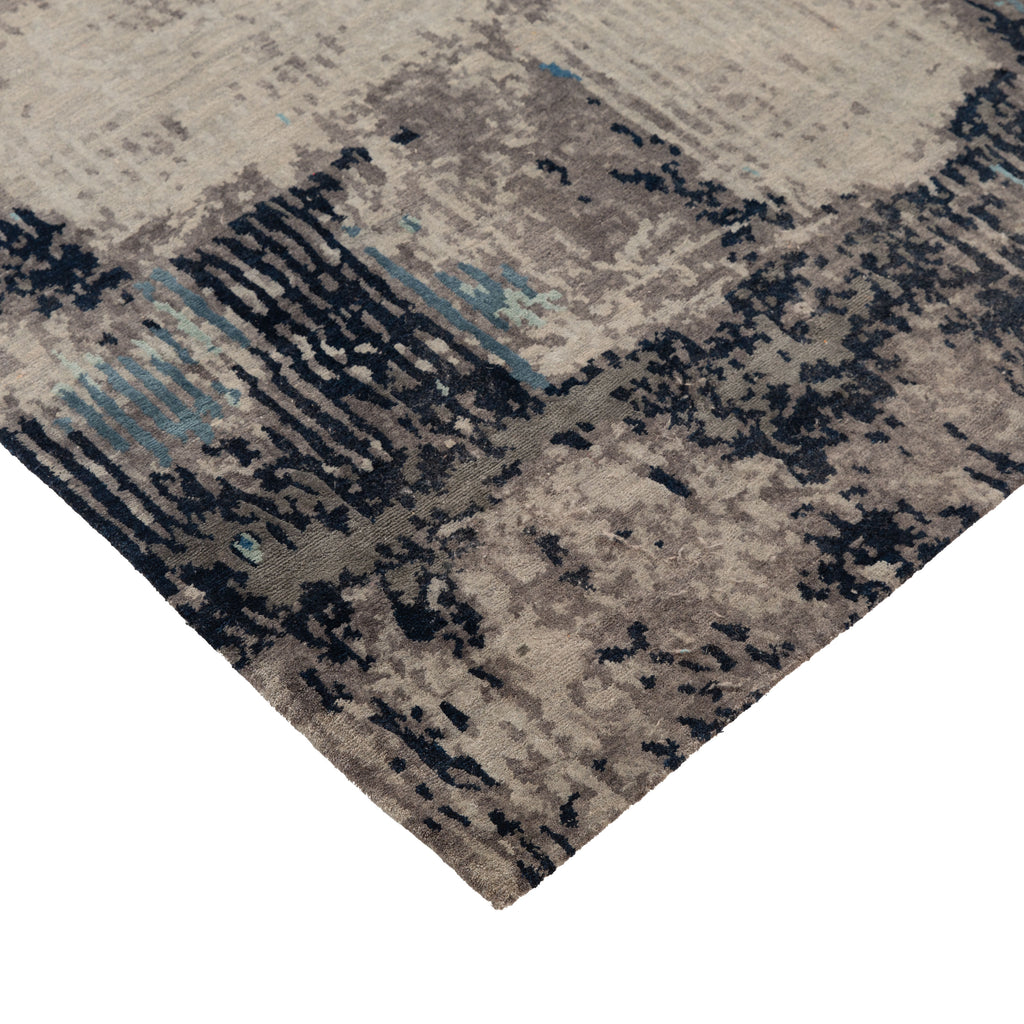 Contemporary Tibetan Wool Silk Blend Rug - 6' x 9'