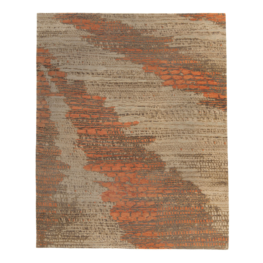 Contemporary Tibetan Wool Silk Blend Rug - 8' x 10'