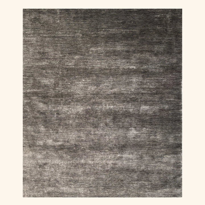 Charcoal Transitional Solid Mohair Wool Blend Rug - 8' x 10'