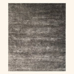Charcoal Transitional Solid Mohair Wool Blend Rug - 8' x 10'