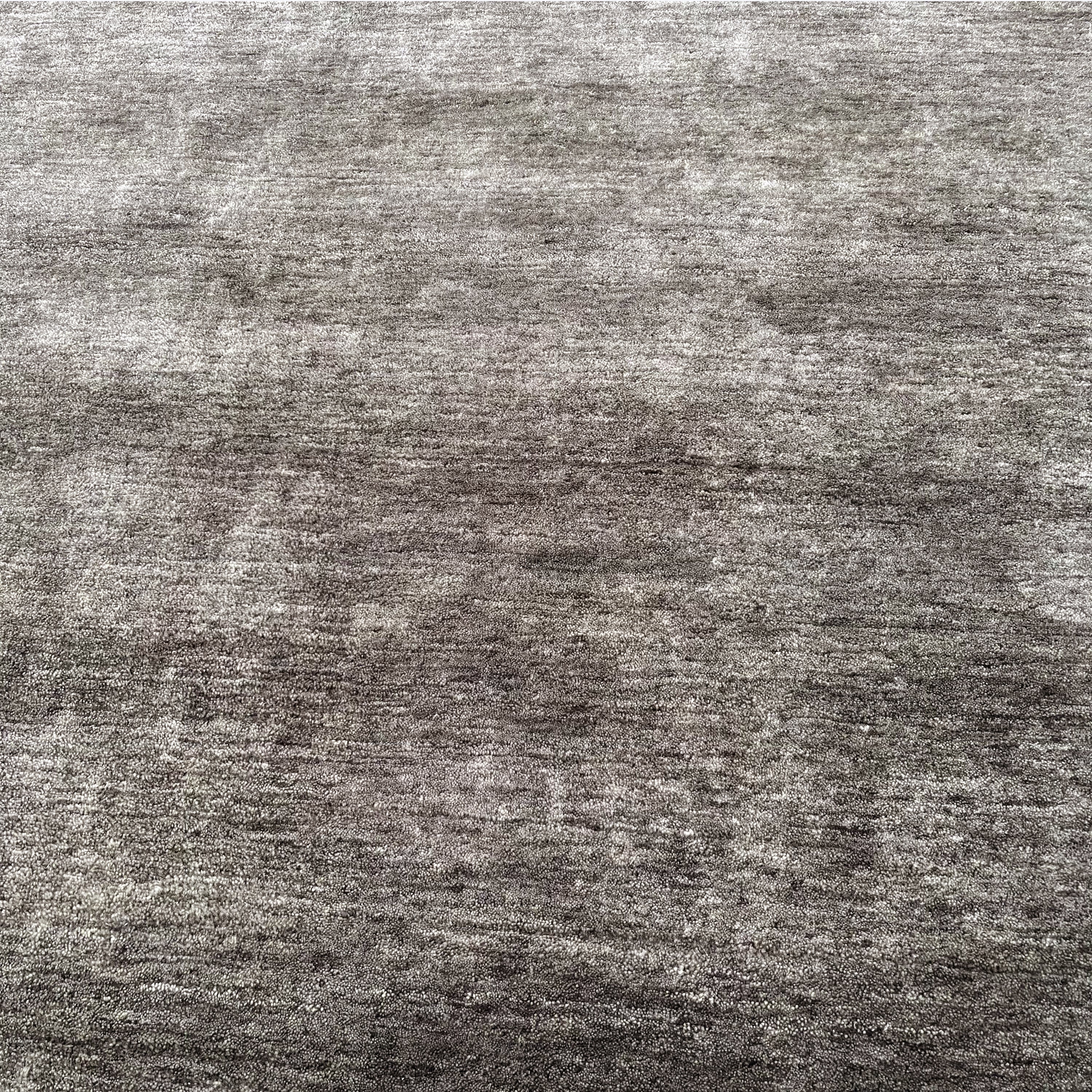 Charcoal Transitional Solid Mohair Wool Blend Rug - 8' x 10'