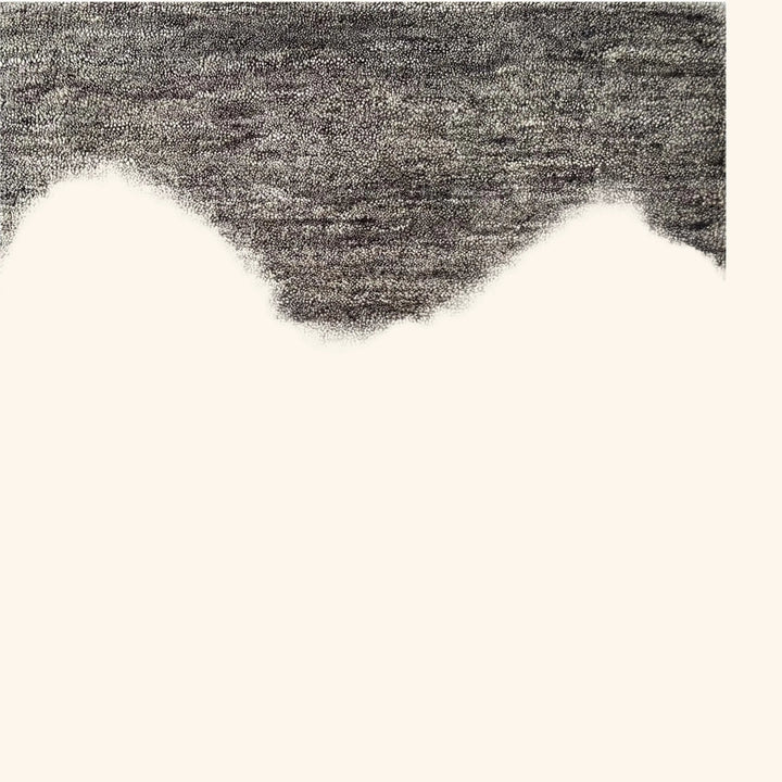 Charcoal Transitional Solid Mohair Wool Blend Rug - 8' x 10'