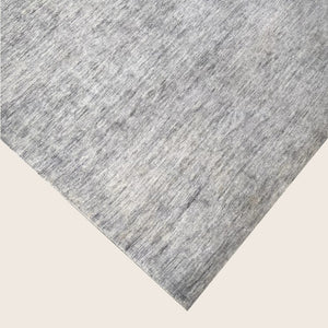 Light Blue Transitional Solid Silk Wool Blend Rug - 8' x 10' - hover