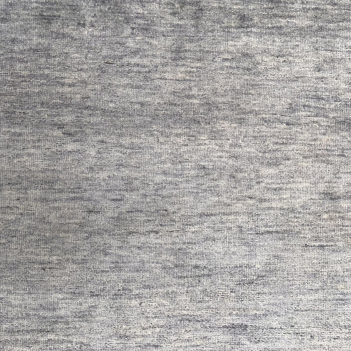 Light Blue Transitional Solid Silk Wool Blend Rug - 8' x 10'