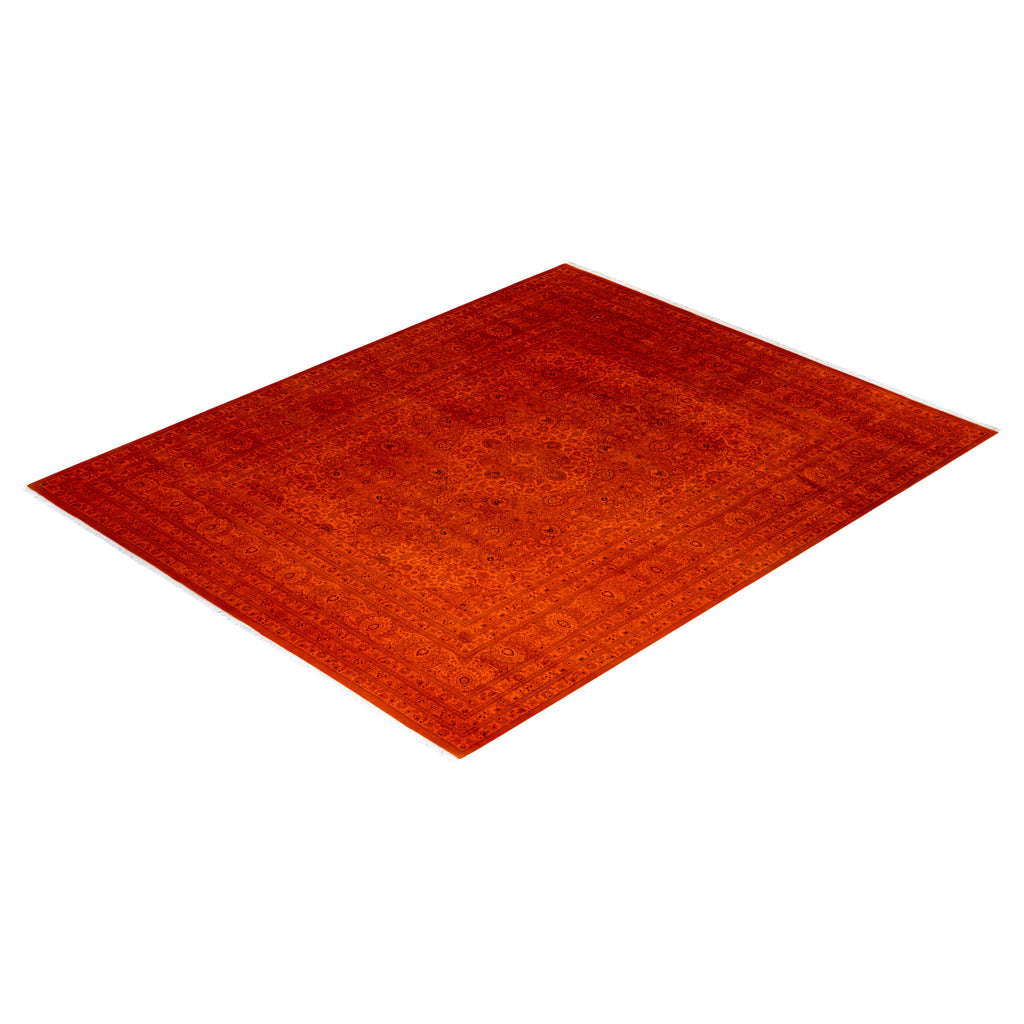 Orange Overdyed Wool Rug - 8' 4" x 10' 5"