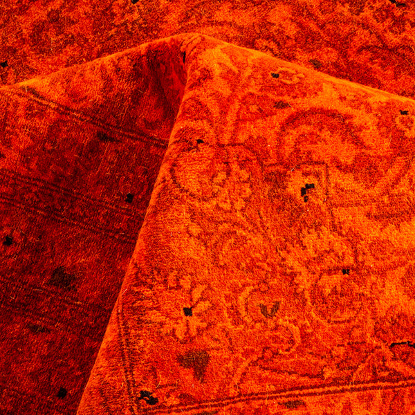 Orange Overdyed Wool Rug - 8' 4" x 10' 5"